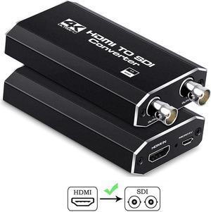 4K HDMI to SDI Converter, HDMI to Tow SDI Converter, HDMI in 2 Ports SDI Out Converter, Audio Embedder Supports HDMI1.3a 4K@60HZ 1080P, 3G/ HD-SDI Auto Format Detection(with Power Supply