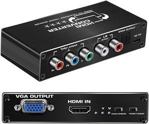 HDMI to Component Converter Adapter, 1080P HDMI to RGB YPbPr VGA Converter, HDMI in Component Out Converter with SPDIF Audio Output for TV Blu-Ray DVD PS4 DVD, PSP, Xbox 360,Amazon Fire TV