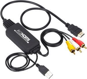 RCA to HDMI Converter, AV to HDMI Adapter, Composite/CVBS/Video Audio Converter Support 1080P/720P for HD TV/Display/Projector/PC/PS2/PS3/N64/STB/VHS/VCR/DVD/Blue-Ray Players etc.