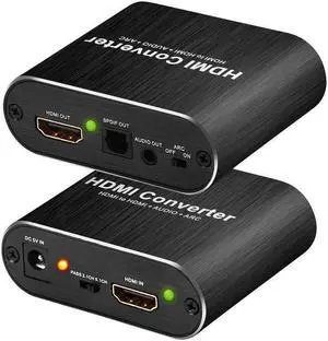 4K@60Hz HDMI Audio Extractor Splitter, 4K HDMI to HDMI Audio Converter + Optical Toslink SPDIF + 3.5mm Audio, 5.1 ARC Audio, HDMI Adapter for Fire Stick, Blu-Ray Player,OZV8