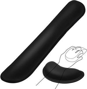 Enlarge Gel Memory Foam Set Keyboard Wrist Rest Pad, Mouse Wrist Cushion Support for Office, Computer, Laptop, Mac, Comfortable, Lightweight for Easy Typing Pain Relief