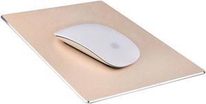 Mouse Pad Rectangle Aluminum Alloy Gaming Mouse Pads Non-Slip PU Base Micro Sand Blasting Aluminum Surface Nice Smooth Top Sleek and Very Easy to Clean for Computer Laptop,8.66"x7.08"x0.08"