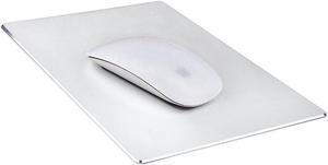 Mouse Pad Rectangle Aluminum Alloy Gaming Mouse Pads Non-Slip PU Base Micro Sand Blasting Aluminum Surface Nice Smooth Top Sleek and Very Easy to Clean for Computer Laptop,8.66"x7.08"x0.08"