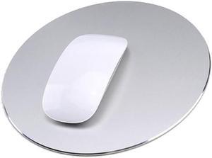 Mouse Pad Round Aluminum Alloy Gaming Mouse Pads Non-Slip PU Base Micro Sand Blasting Aluminum Surface Nice Smooth Top Sleek and Very Easy to Clean for Computer Laptop,8.66"x8.66"x0.08"