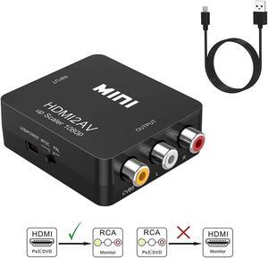 HDMI to RCA,HDMI 1080P HDMI to AV 3RCA CVBs, Composite Video Audio Converter Adapter Supporting PAL/NTSC with USB Power Cable for PC Laptop Xbox PS4 PS3 TV STB VHS VCR Camera DVD (White)