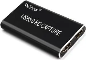 USB Video Capture Card Grabber HD to Type-C/USB C/USB 3.0 1080P 60fps Game Adapter with HDMI Loop Output for Windows Linux Os X