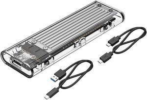 USB3.1 Type-C to NVMe M.2 Mobile Hard Disk Box 10Gbps M.2 SSD Enclosure M-Key External Case Upgrade Version with USB3.1 Type-A to Type-C & Type-C to Type-C Cable (Silver)