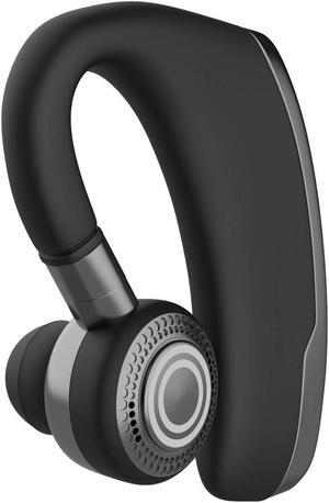 Bluetooth Headset, Wireless Headset Ear Hooks,HD Stereo Earbuds Earphones Dual Noise Cancellation Mic, Ultralight Earpiece Driving/Business/Workout/Office,Support iPhone/Android-Black
