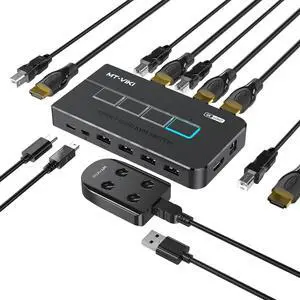 HDMIKVMSwitches4Port4K@60Hz,4in1OutHDMIKVMSwitchShareUSB2.0Deviceswith4USBHubs,4Computers1MonitorShareKeyboardMousePrinter,Including4USBCablesand4HD-MI2.0Cable 8iop HDMIKVMSwitches4Port4K@60Hz,4in1OutHDMIKVMSwitchShareUSB2.0Deviceswith4USBHubs,4Computers1MonitorShareKeyboardMousePrinter,Including4USBCablesand4HD-MI2.0Cable 8iop