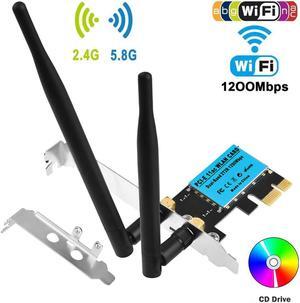 Wireless PCI Express Network Card, Dual-Band 2.4G/5.8G Wireless Adapter, Desktop Computer Built-in WiFi Adapter AC1200M, PCI-E Wifi Card with 1200Mbps for Windows 10/Windows 8/Windows 7