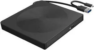 External CD DVD Drive, USB 3.0 Type-C Portable Slim CD/DVD +/-RW Drive ROM Rewriter Writer Reader Burner Player for Laptop Desktop Windows XP/2003/8.1/10/Vista/7, Linux, Mac 10 OS