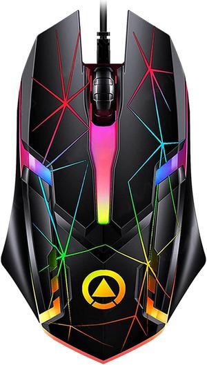 USB Wired Gaming Mouse, Colorful Ergonomic USB Optical Mouse, 1200DPI Gaming Mice for Laptop PC Computer Games & Work, Star Luminous Version