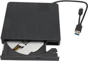 External CD DVD Drive, USB 3.0 Type C Portable CD/DVD +/-RW Drive, DVD/CD ROM Reader Writer Burner DVD Player External CD/DVD Optical Drives for Laptop Desktop PC Windows 11/10/8.1/7/XP, Linux, MacOS