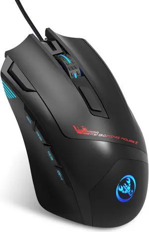 Wired Gaming Mouse, Macro Programming 6 RGB Luminous Mouse for Gamer, 6 Adjustable DPI up to 7200dpi, 9 Programmable Buttons Ergonomic Optical Gaming Mouse for PC Gamer Gamer Computer