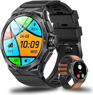 Smart Watch,1.43'' AMOLED HD Screen Smart Watch for Men (Answer/Make Call),100+ Sports Modes Fitness Watch 400 mAh, Smartwatch with Heart Rate/Blood Pressure/Spo2/Sleep Monitor for iOS Android Phones