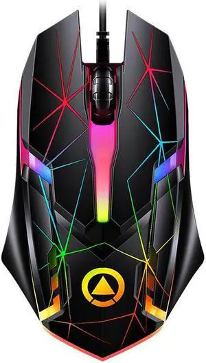 Wired Gaming Mouse, USB Optical Mouse with 3 Buttons, 1200DPI Wired Ergonomic USB Computer Mouse, Desktop Laptop PC Gaming Mouse (Black)