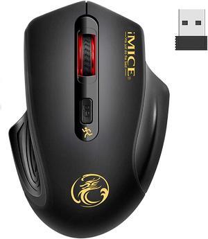 Wireless Mouse, 2.4G USB Wireless Mice Ergonomic Optical Silent Mouse with Nano Receiver, Noiseless Click Cordless Mouse 3 Levels DPI Adjustable for Laptop,PC,Windows,Mac, Home&Office, Black
