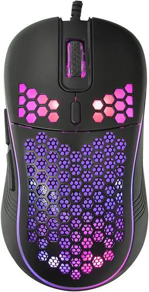 Wired Gaming Mouse, RGB Backlight and 7200 Adjustable DPI, Ergonomic and Lightweight USB Computer Mouse with High Precision Sensor for Windows PC & Laptop Gamers
