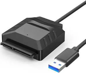 USB 3.0 to SATA III Hard Drive Adapter Cable, SATA to USB3.0 Adapter Cable for 2.5 inch SSD & HDD, Support UASP, 9 inch, Black
