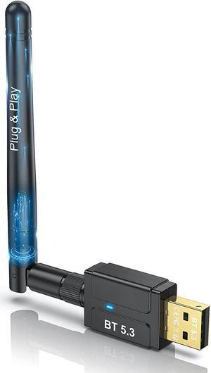 USB Bluetooth 5.3 Dongle Adapter for PC Laptop Computer Desktop, Bluetooth Adapter, Low Latency EDR Bluetooth Receiver for Bluetooth Keyboard Mouse, Support Windows 10/11/8.1 (Plug and Play)