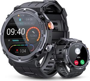 Sport Smart Watch, 5ATM Waterproof Military Smart Watches for Men with Bluetooth Call (Answer/Dial Call), 1.39'' Outdoor Tactical Fitness Tracker Smartwatch with 111 Sports Moeds for Android iOS Phone