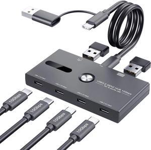 10Gbps USB 3.2 Gen 2 USB C Hub, 6 Ports USB C Splitter, USB C to USB C and USB A Hub for PC, Laptop, Mac-Book Pro/Air, i-Mac, Surface Pro, Chro-m-e-book, Etc (HUB ONLY, Not Support Charging/Monitor)