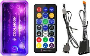 D7YC COOLMOON RGB Fan Music Controller PC Cooling Chassis Silent Fan Hub for Connecting/Sync to Motherboard
