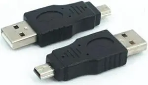 2pcs USB A Male to mini 5pin Male Adapter