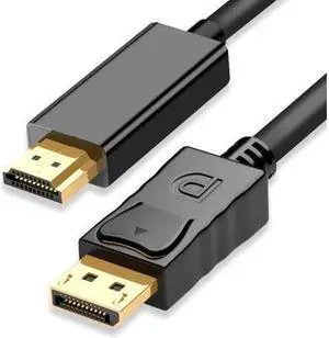 Cable Mini DisplayPort to HDMI 6 Feet Cable DP to HDMI Male to Male Adapter 1080P HD Gold-Plated Cord Compatible with Lenovo HP ASUS Dell