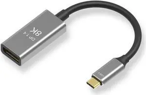 USB C to DisplayPort 1.4 8K Cable 8K@60Hz 4K@144Hz Male to Female 25CM Converter Thunderbolt 3 to DisplayPort Adapter Compatible with New MacBook Pro 2019 2020 DELL XPS