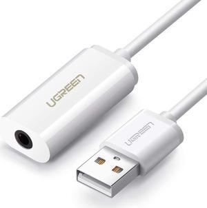 External USB Sound Card, USB Audio Adapter External Stereo Sound Card 3.5mm AUX Stereo Support Earphone Microphone PC, Laptops, PS4, DAC etc.