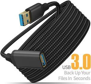 USB 3.0 Extension Cable, 5M/16.4ft USB 3.0 A Male to USB 3.0 A Female Nylon Extension Lead High Speed for Hard Drive, Scanner, Card Reader, Keyboard, Printer, Charging Cables