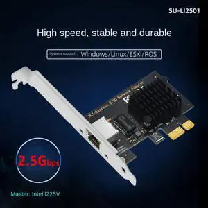 2.5Gbase-T Pcie Network Adapter intel I225V 2.5G/1G/100Mbps PCI Express Gigabit Ethernet Card RJ45 LAN Adapter Converter
