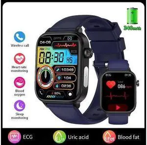 ECG Medical Grade Smart Watch Men Blood Lipid Uric Acid Health Monitor Bluetooth Call Health Smartwatch Women