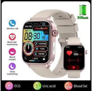 ECG Medical Grade Smart Watch Men Blood Lipid Uric Acid Health Monitor Bluetooth Call Health Smartwatch Women