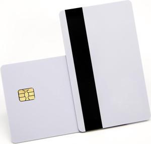 200Pack-SLE4442 Chip Cards w/Hico 2 Track mag Stripe Blank Smart Contact IC Card SLE4442 Cards White Sublimation Printable as Gift Card VIP Card