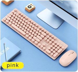 N520 Keyboard and Mouse, 2.4GHz Quiet Compact USB Keyboard Mouse Combo, Slim Small Computer Keyboard and Mouse silent Wireless for PC, Laptop, Desktop, Notebook (Pink)