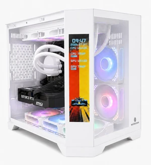 Uniway Gaming Desktop AMD Ryzen7 9700X Core/ Liquid Cooled /32G DDR5 Ram/ NVIDIA RTX5070 AI Powered /1TB M.2 NVMe SSD/ Win11 Pro with Side Display Screen Uniway Gaming Desktop AMD Ryzen7 9700X Core/ Liquid Cooled /32G DDR5 Ram/ NVIDIA RTX5070 AI Powered /1TB M.2 NVMe SSD/ Win11 Pro with Side Display Screen