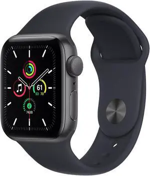 Apple Watch SE 40mm Space Gray Aluminum - Black Sport Band MYDP2LL/A
