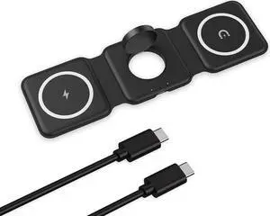 3in1 Wireless Charger Foldable Mat Pad For iPhone Air Pods Apple Watch Android