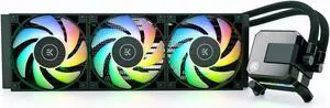EK 360mm AIO Elite, D-RGB All-in-One Liquid CPU Cooler with EK-Vardar High-Performance PMW Fans, 120mm Fan, Intel 115X/1200/2066, AMD AM4 (360mm AIO) LGA 1700 Compatible(Requires purchase of LGA 1700)