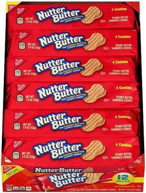 Nabisco Nutter Butter Peanut Butter Sandwich Cookies Tray Pack