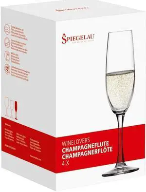 Spiegelau 4090187 6.7 oz Wine Lovers Champagne Flute Glass, Set of 4