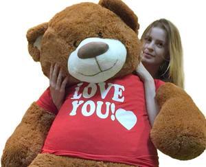 Big Plush 5 Foot Giant Teddy Bear 60 Inches Soft Cinnamon Brown Color Huge Teddybear