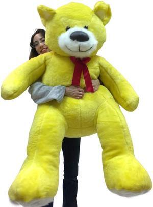 American Made 5 Foot Super Soft Yellow Teddy Bear Big Plush 60 Inch Large Stuffed Animal Made in USA
