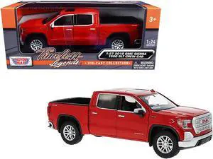 2019 GMC Sierra 1500 SLT Crew Cab Pickup Truck Red 1/24-1/27 Diecast Model Car by Motormax