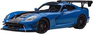 2017 Dodge Viper ACR Competition Blue with Black Stripes 1/18 Model Car by Autoart