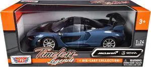 McLaren Senna Gray Metallic and Black "Timeless Legends" 1/24 Diecast Model Car by Motormax