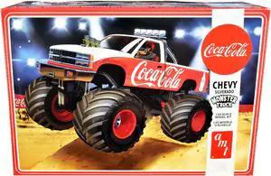 Skill 2 Model Kit Chevrolet Silverado Monster Truck "Coca-Cola" 1/25 Scale Model by AMT