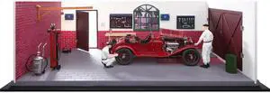1930 Alfa Romeo 6C 1750 GS Red w/Two Mechanics & Garage Workshop Diorama Limited Edition 200 pcs 1/18 Diecast Car by CMC